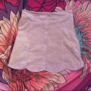 Altar’d State Yellow Scallop Corduroy Skirt